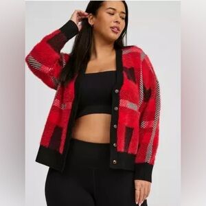Torrid Luxe Cozy Eyelash Drop Shoulder Cropped Cardigan